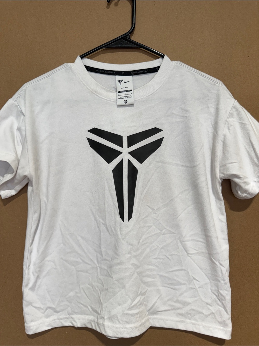Nike kids White Graphic Tee with Black Logo